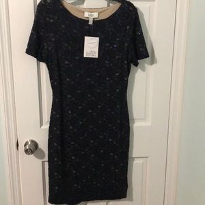 Navy blue Badgley Mischka sequin dress